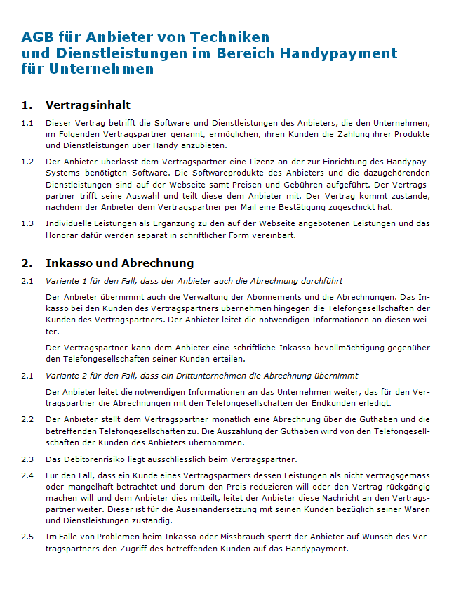 muster agb fr anbieter von techniken und dienstleistungen im bereich handypayment fr unternehmen - Agb Muster muster agb fr anbieter von techniken und dienstleistungen im bereich handypayment fr unternehmen - Agb Muster