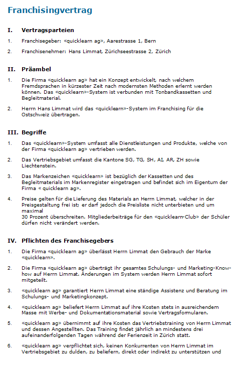 Franchisevertrag: Rechtssicheres Muster zum Download.